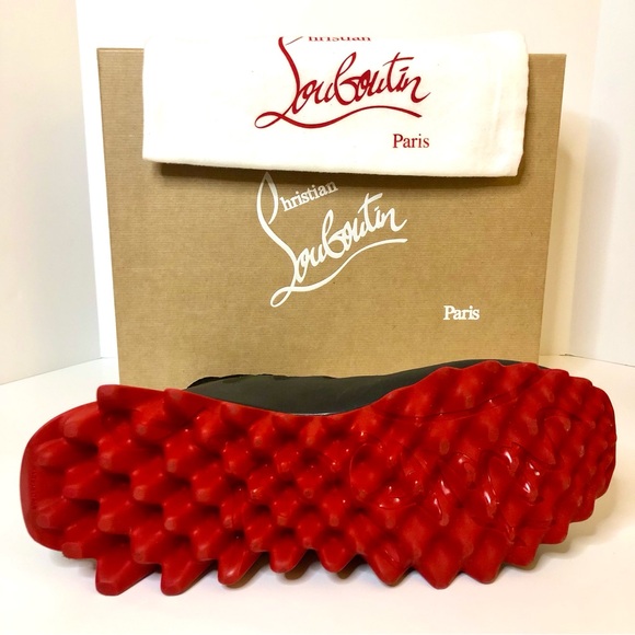 Christian Louboutin Paris - Sharky Sock Uomo Plat Black Men’s Size 12 US / 45 EU - Picture 4 of 16